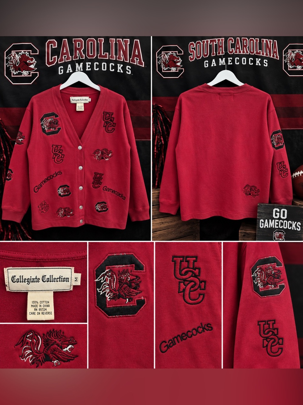 South Carolina Gamecocks Collegiate Collection Embroidered Cardigan Medium